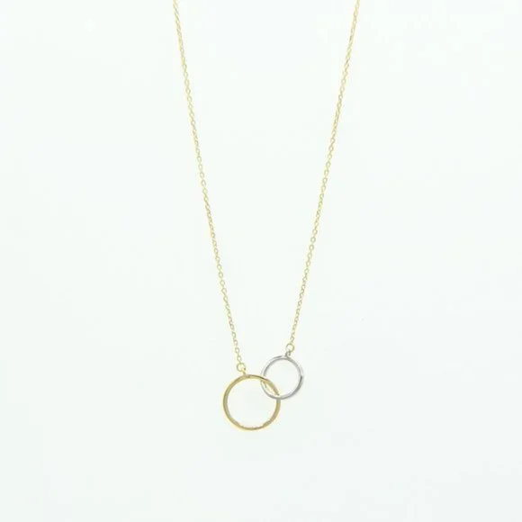 Soleil 14K Gold Layered Silver Circles Necklace - Picture 5 of 10